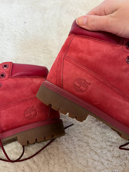 Timberland 6 inch boots rouges