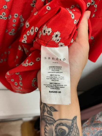 Robe en soie Sandro