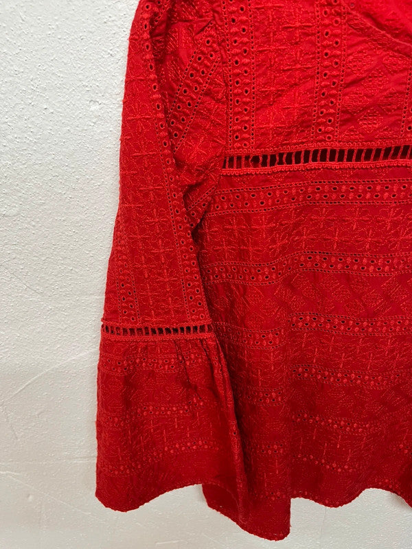 Blouse en dentelle rouge GAP