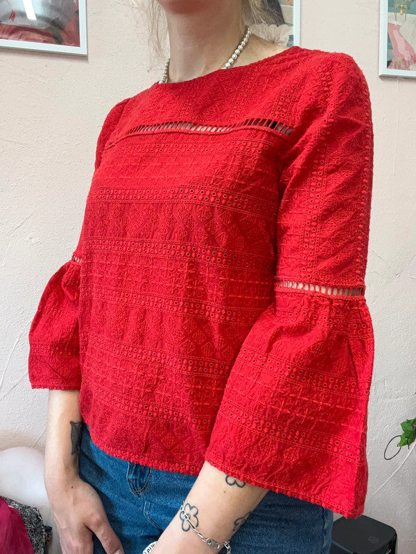 Blouse en dentelle rouge GAP