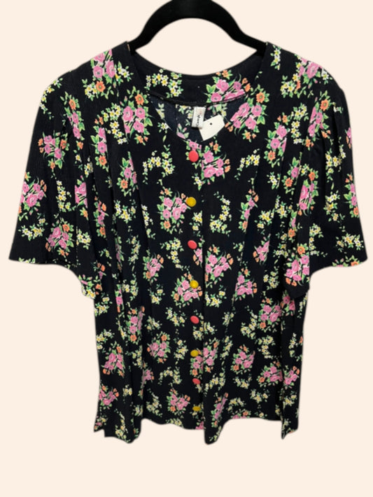Blouse manches courtes à fleurs
