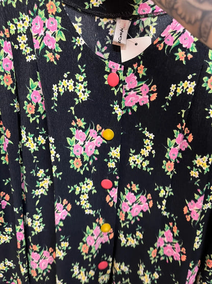 Blouse manches courtes à fleurs