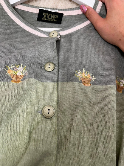 Cardigan à fleurs brodées