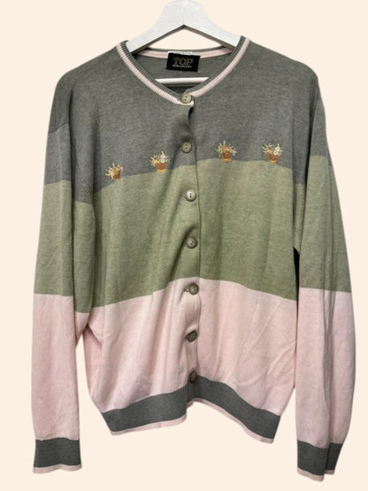 Cardigan à fleurs brodées