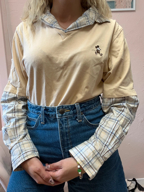 Pull chemise Disneyland vintage - Mickey brodé