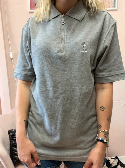 Polo vintage Disneyland Paris 1/4 zip - Mickey brodé