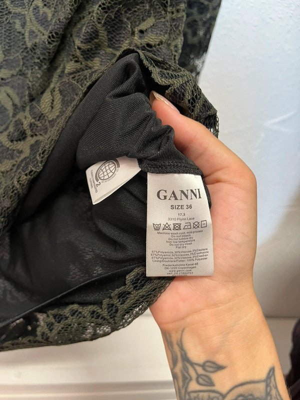 Robe Ganni Flynn en dentelle fleurie