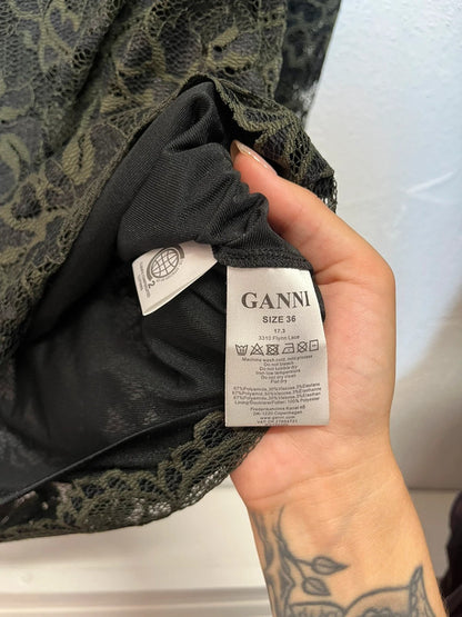 Robe Ganni Flynn en dentelle fleurie