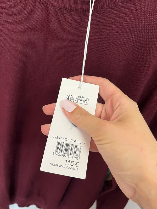 Pull Chevignon logo brodé ton sur ton - Col rond