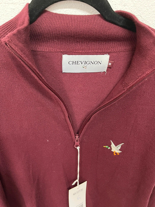 Pull 1/4 zip Chevignon - Logo brodé - Coudières velours