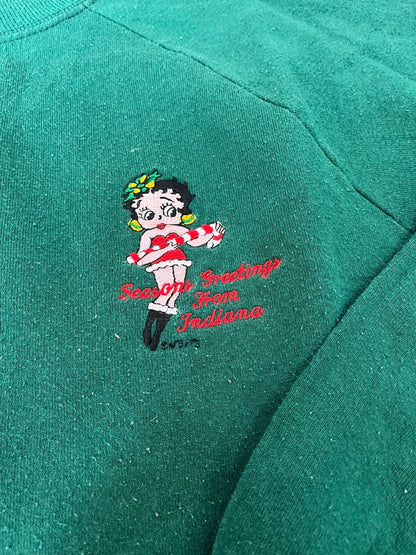 Sweat crewneck vintage Betty Boop made in USA - Coupe boxy