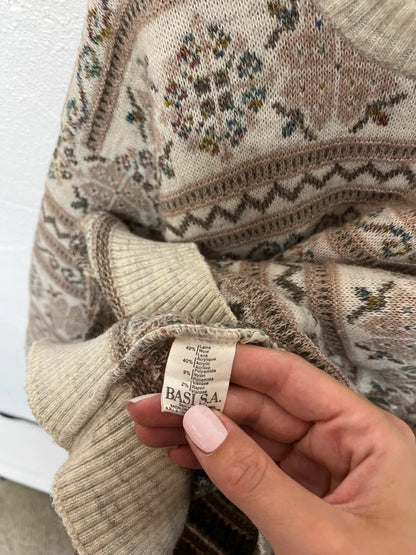 Pull Lacoste vintage en maille - Motifs jacquard