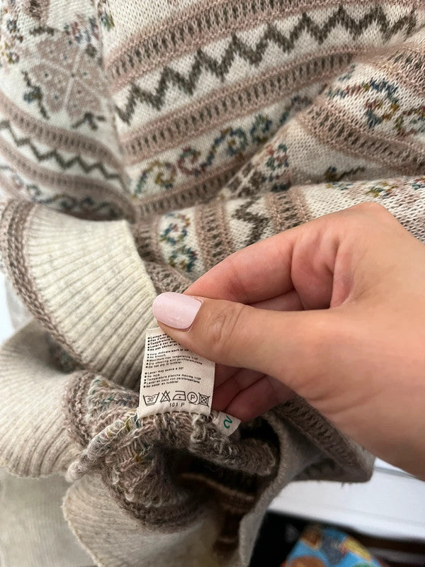 Pull Lacoste vintage en maille - Motifs jacquard