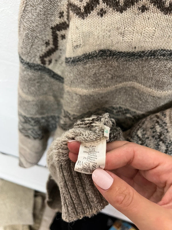 Pull Lacoste vintage en maille - Motifs jacquard