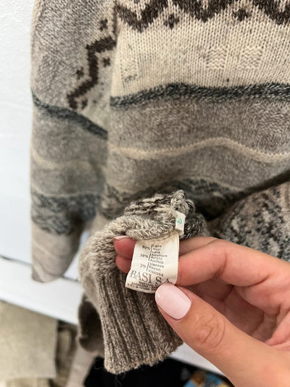 Pull Lacoste vintage en maille - Motifs jacquard