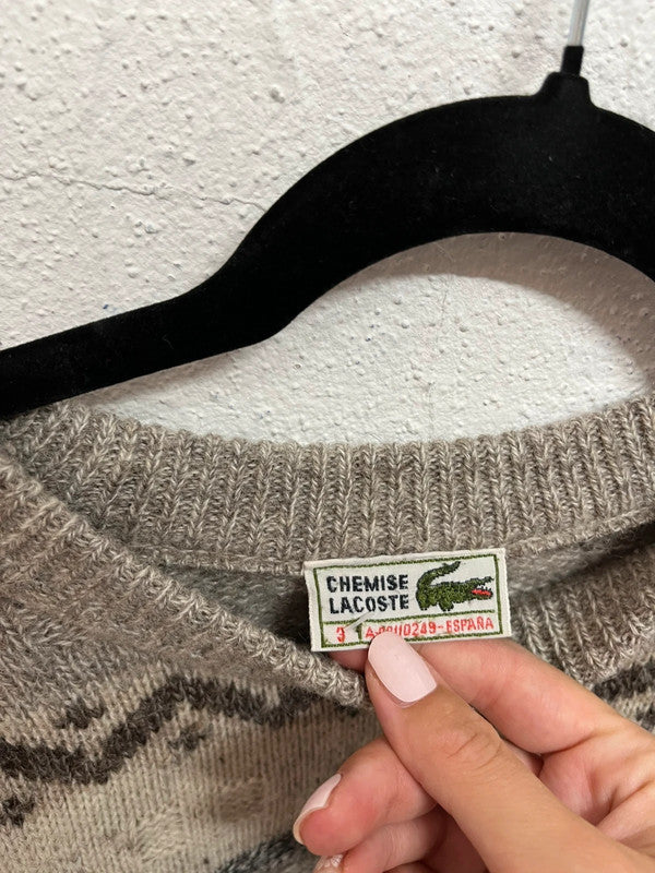 Pull Lacoste vintage en maille - Motifs jacquard