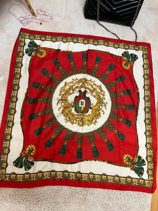 Foulard vintage à motifs 90x85