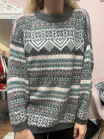 Pull vintage - Motifs jacquard