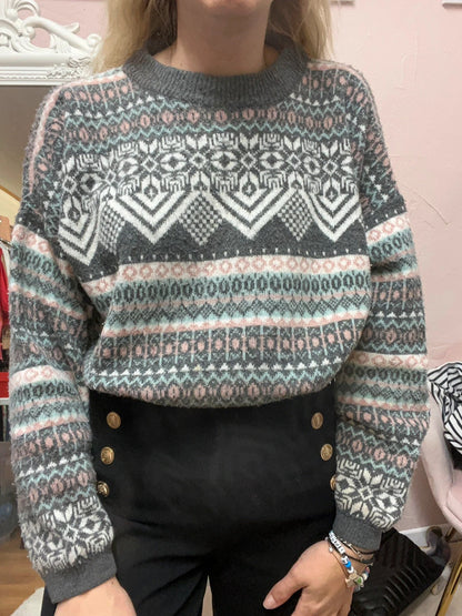 Pull vintage - Motifs jacquard