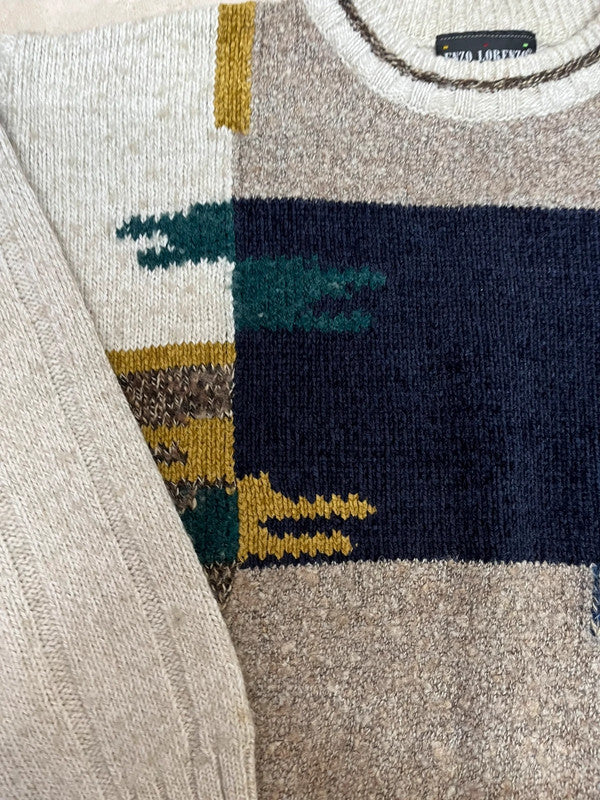 Pull vintage à motifs - Coloré