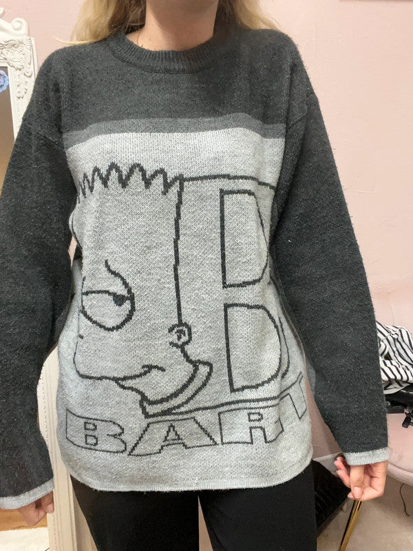 Pull vintage Bart Simpson - Logo avant et arrière