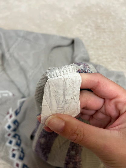 Pull vintage en maille - Motifs géométriques