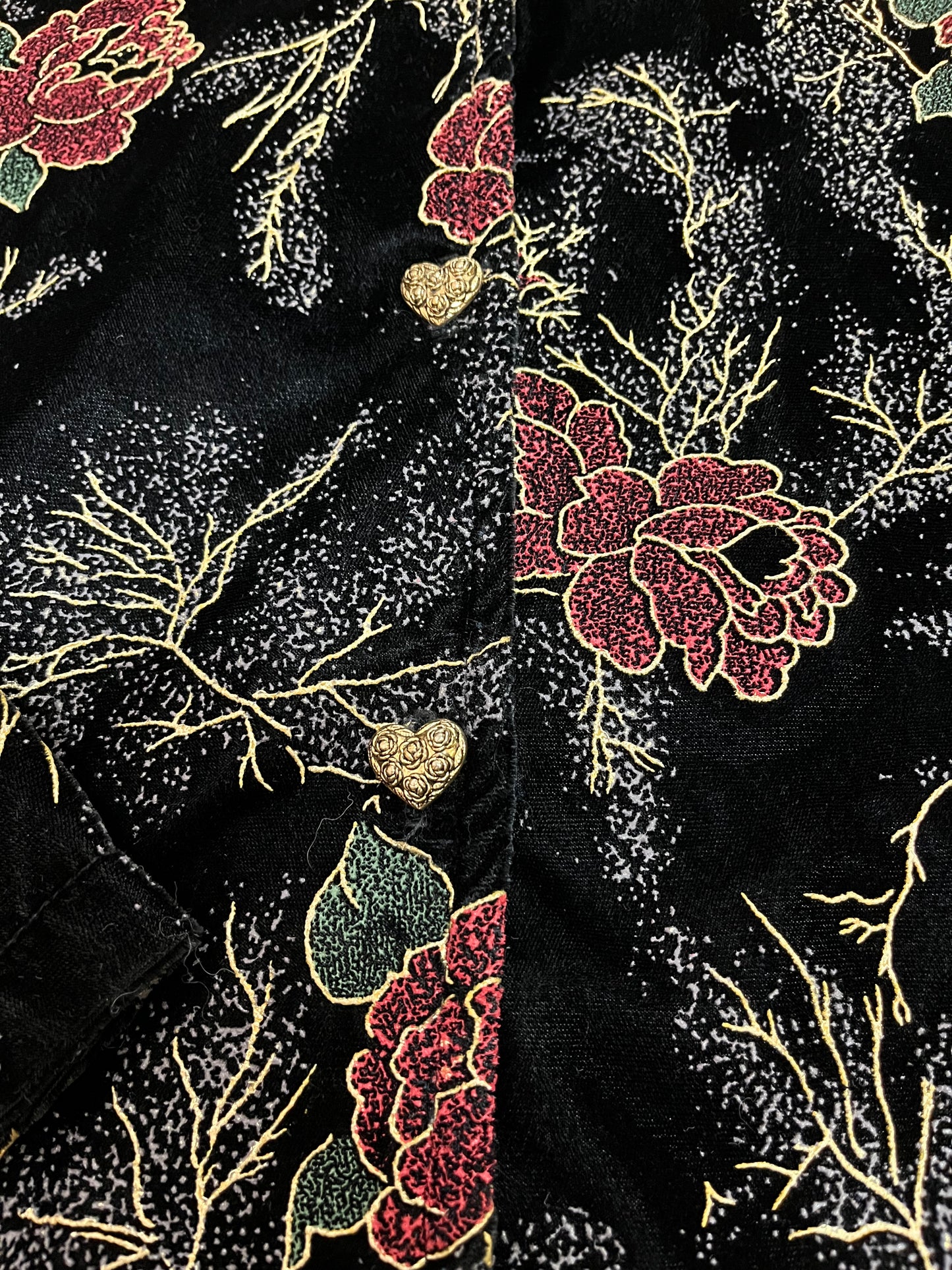 Veste vintage à fleurs - Détails dorés