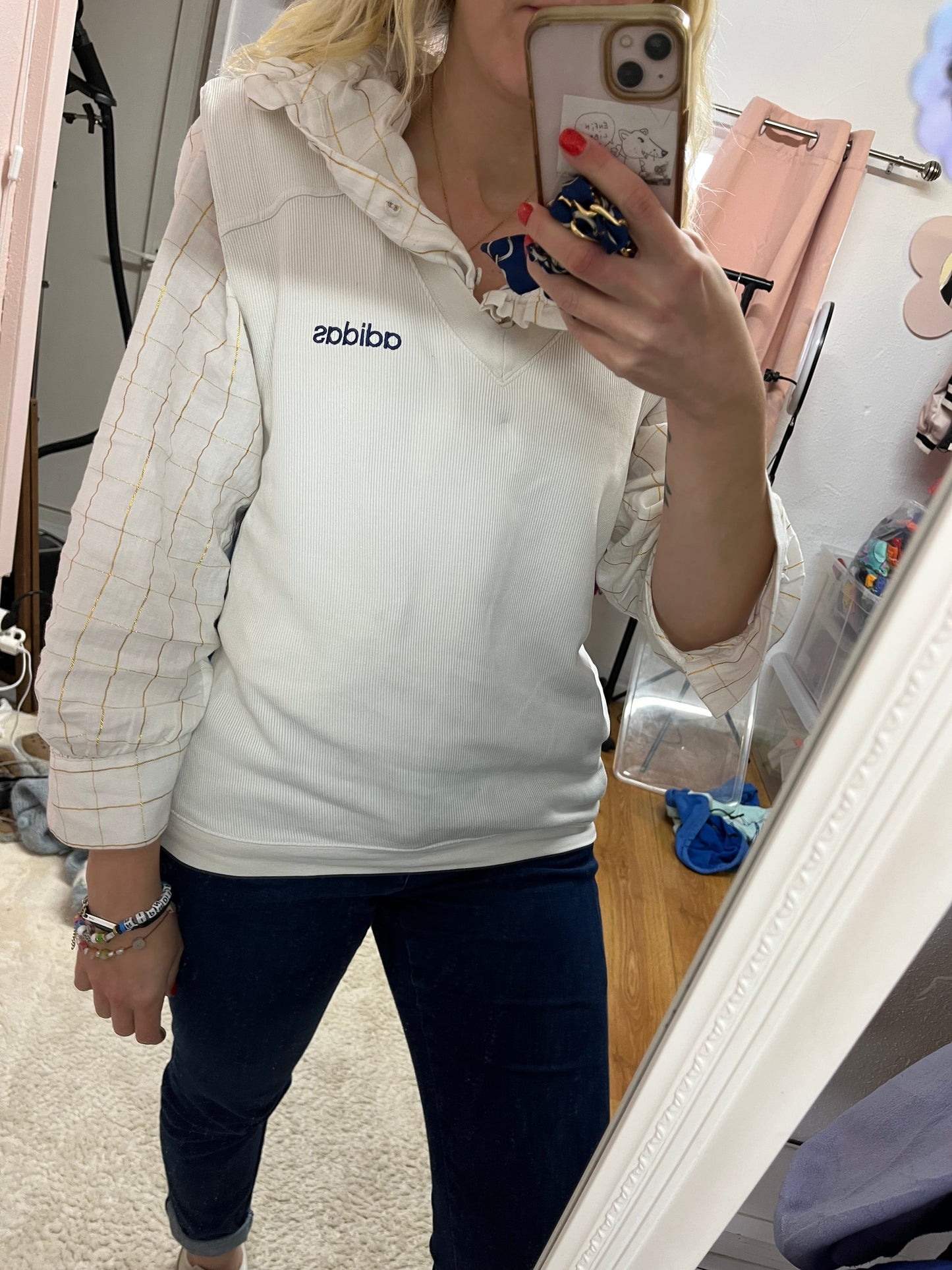 Sweat sans manches col V Adidas vintage