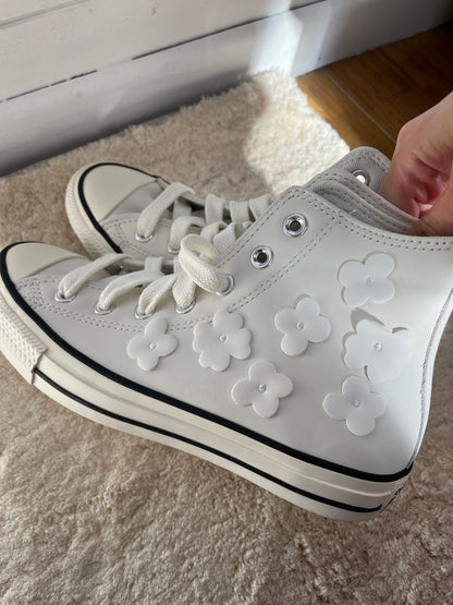 Converse Chuck Taylor All Star Hi fleuries en cuir