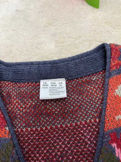 Cardigan sans manches vintage - Motifs fleurs