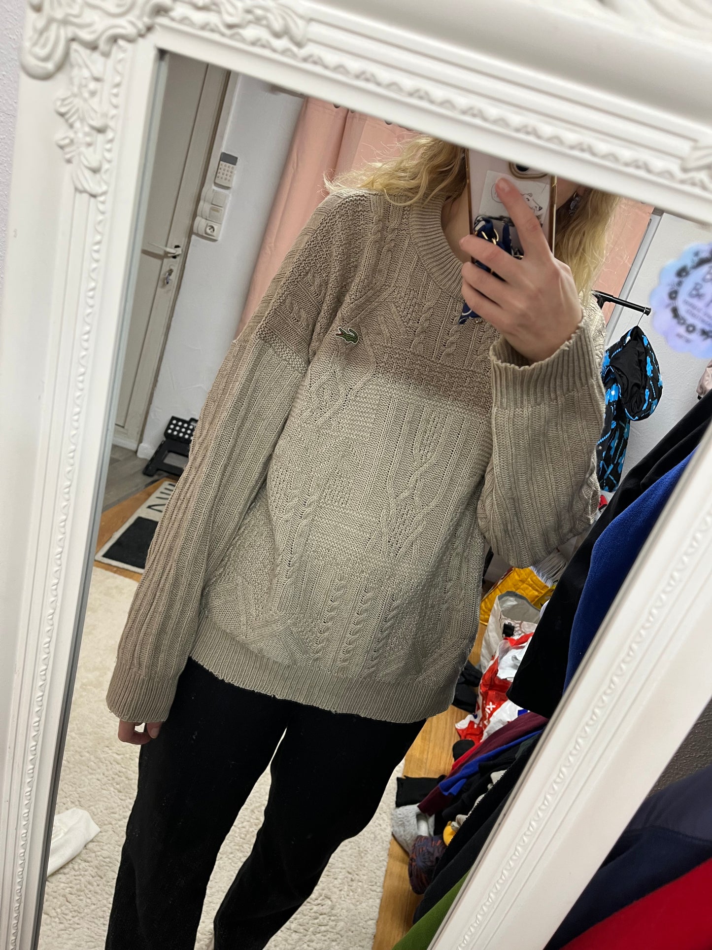 Pull Lacoste vintage - En maille torsadée