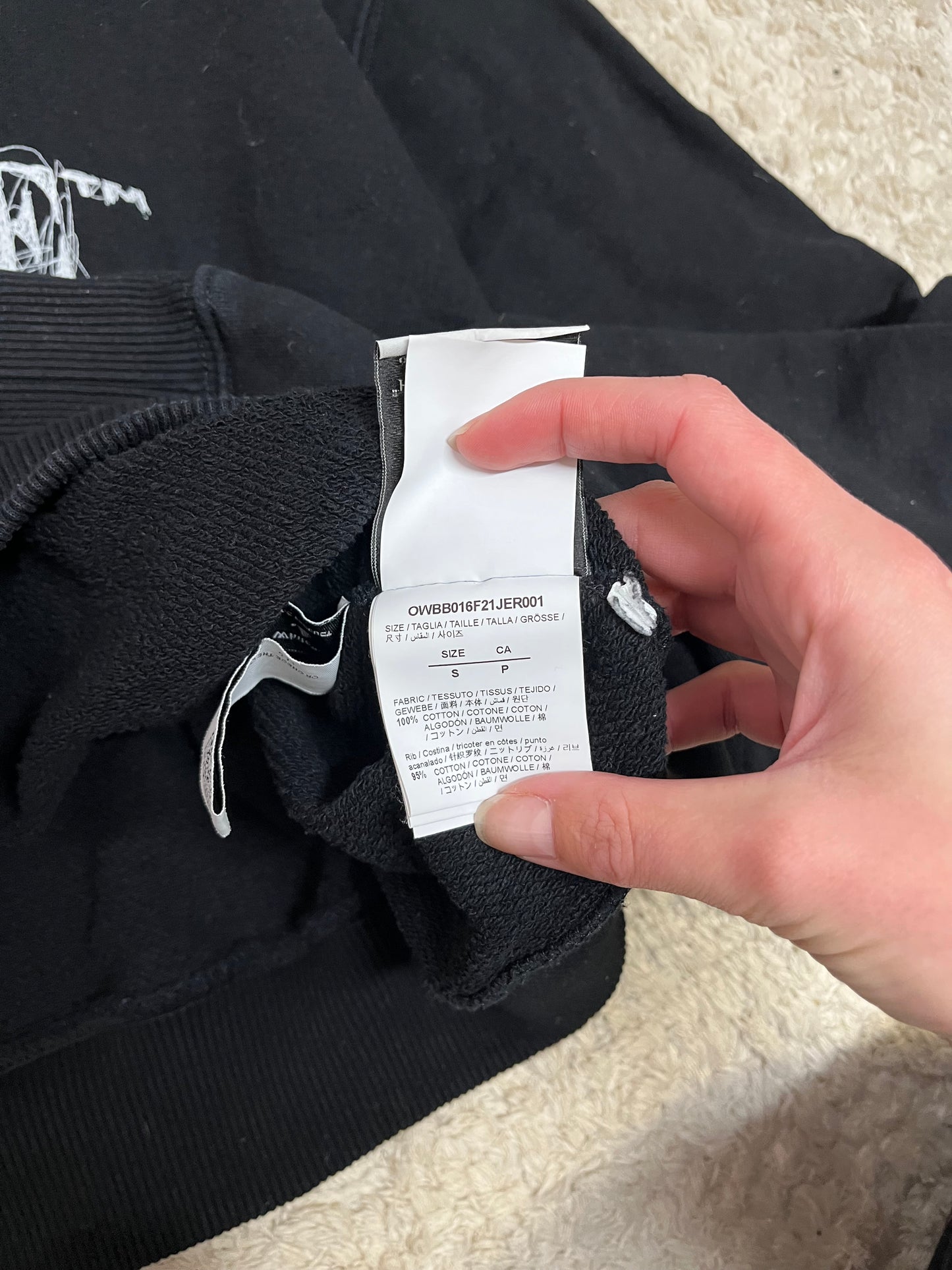 Sweat à capuche Off White black pen logo hoodie - Cropped