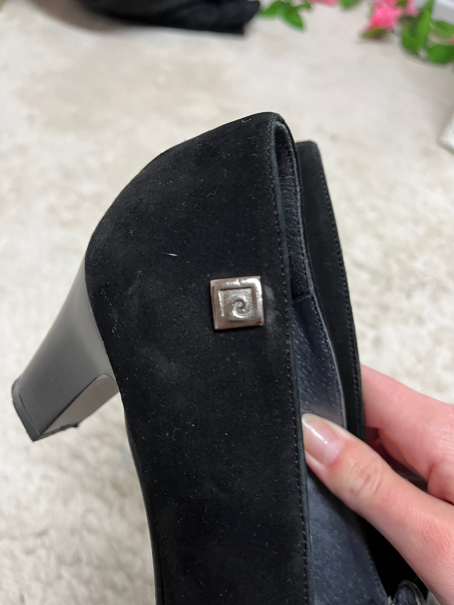 Escarpins en cuir Pierre Cardin - Velours & Argenté