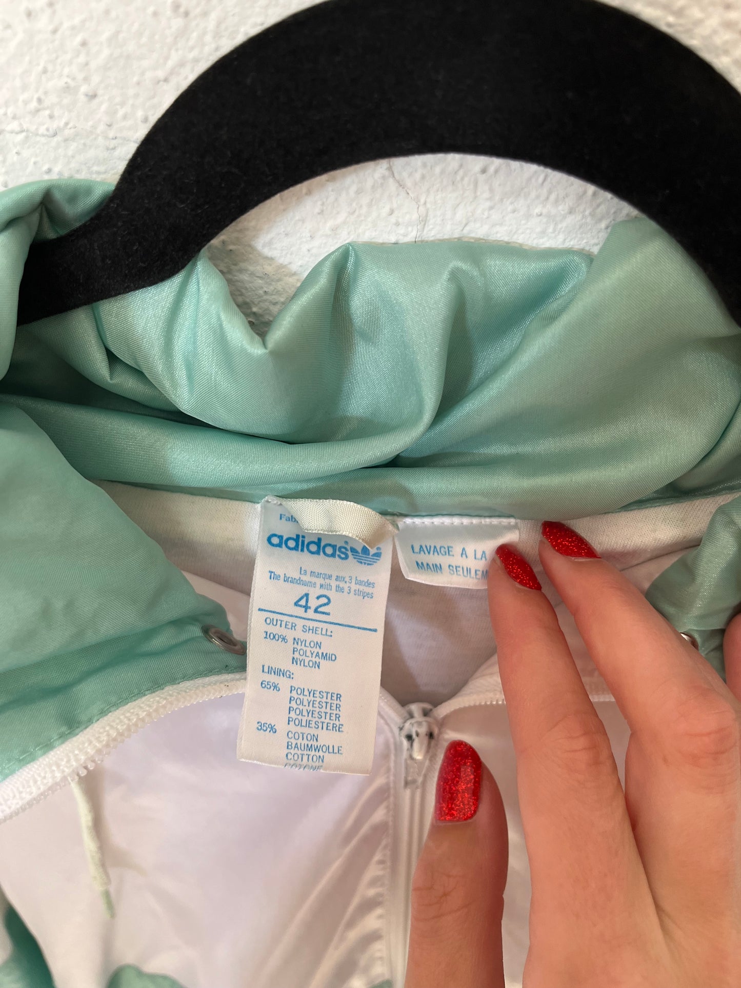 Veste coupe-vent Adidas Vintage 80’s - Capuche amovible