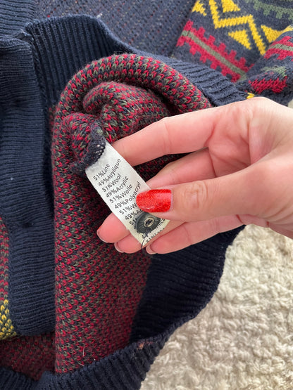 Cardigan Lacoste vintage - à motifs