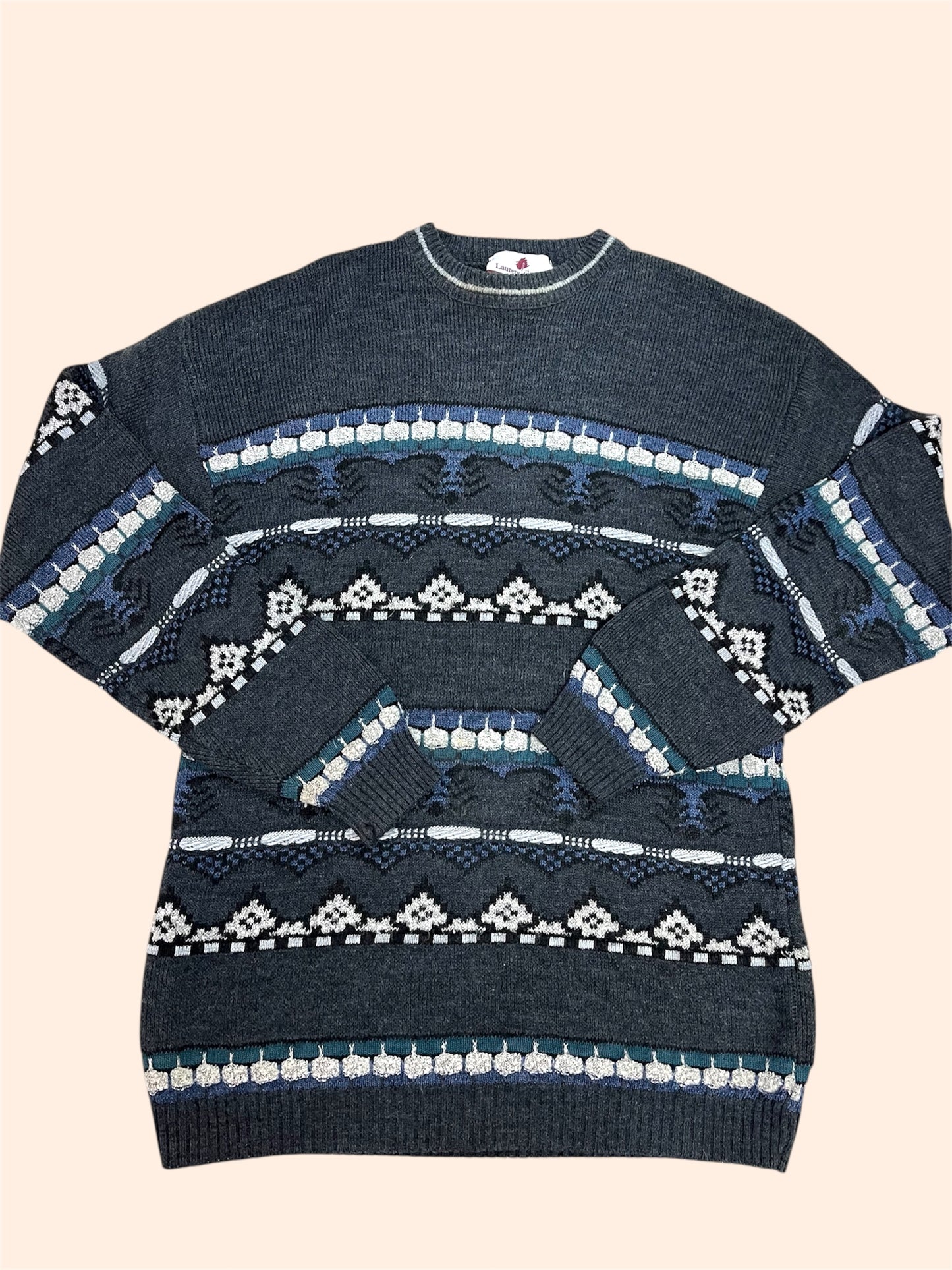 Pull vintage - Motifs jacquard