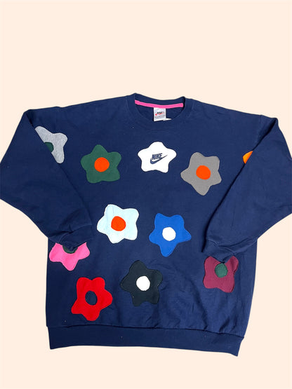Sweat Crewneck Nike Flowers - Upcycled