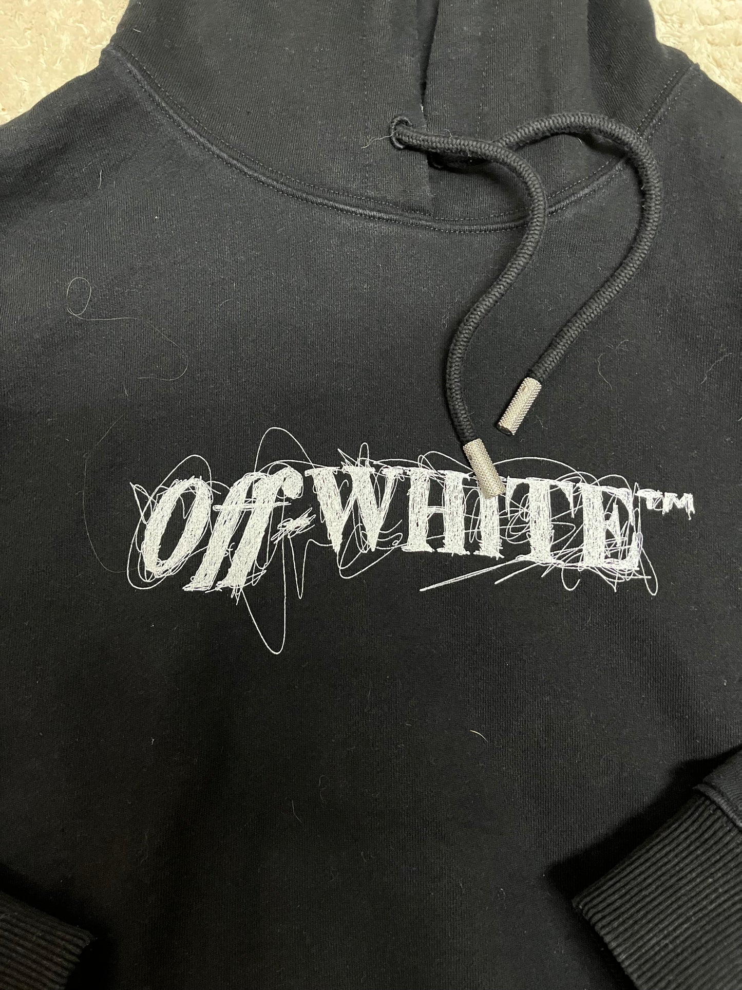 Sweat à capuche Off White black pen logo hoodie - Cropped