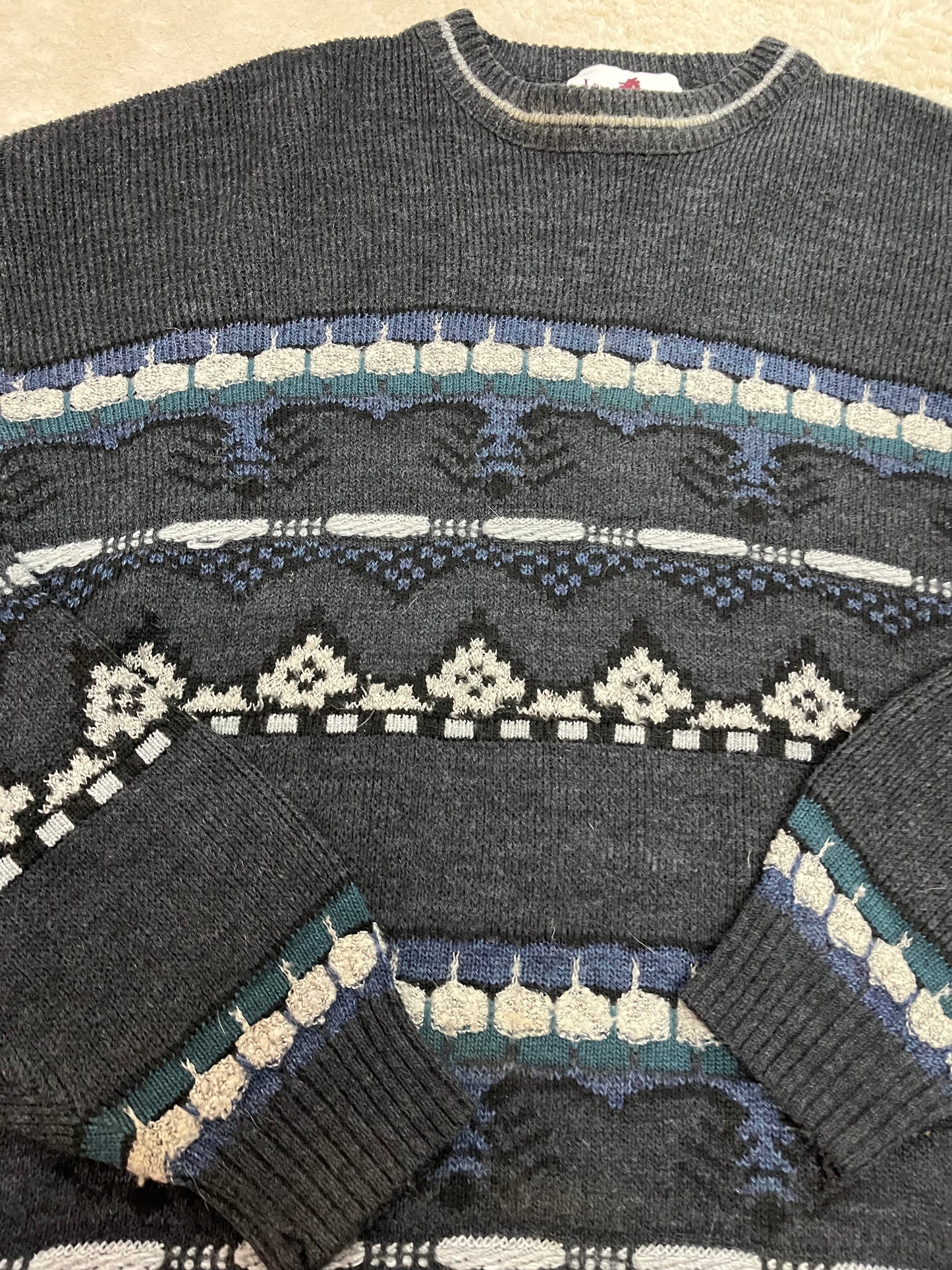 Pull vintage - Motifs jacquard