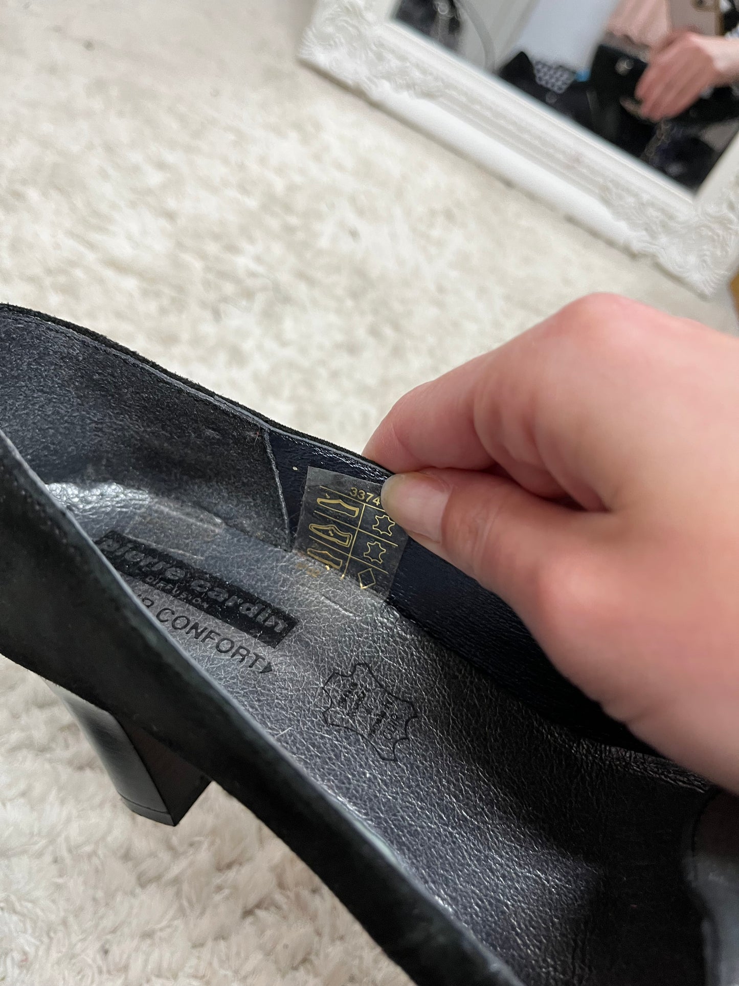 Escarpins en cuir Pierre Cardin - Velours & Argenté