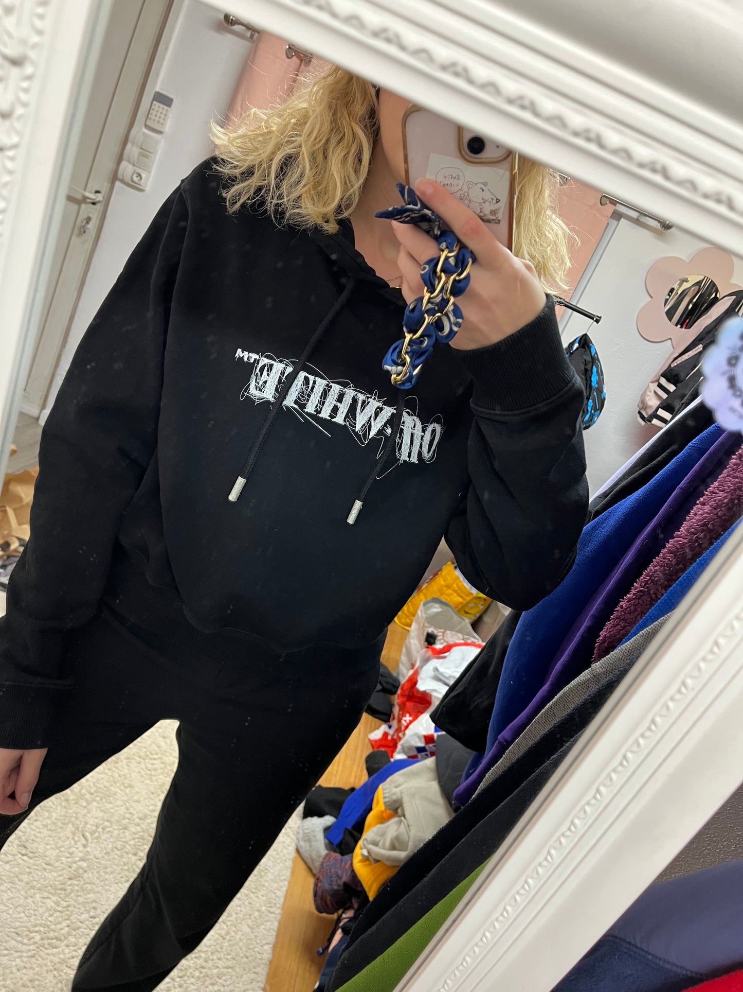 Sweat à capuche Off White black pen logo hoodie - Cropped