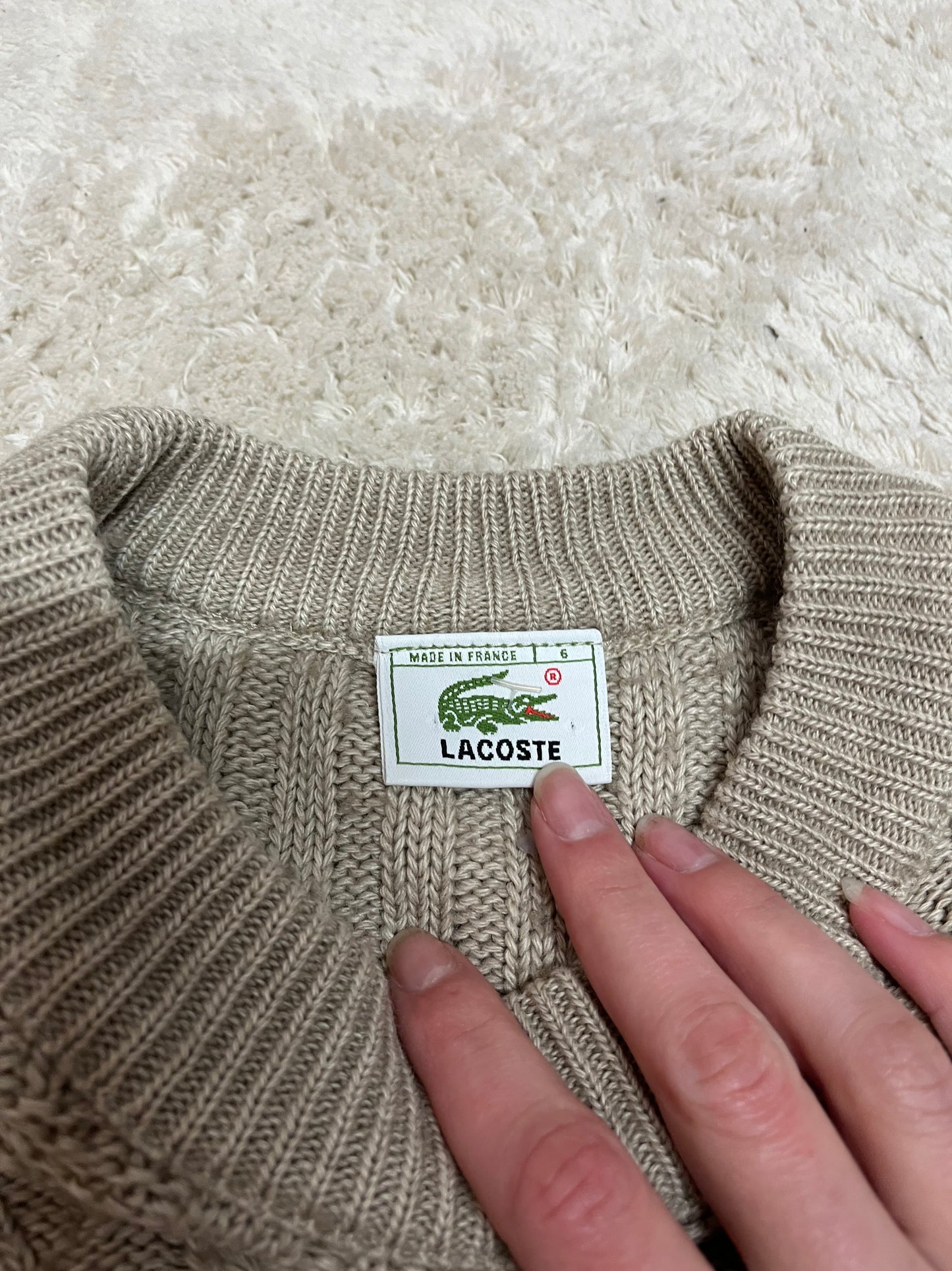 Pull Lacoste vintage - En maille torsadée