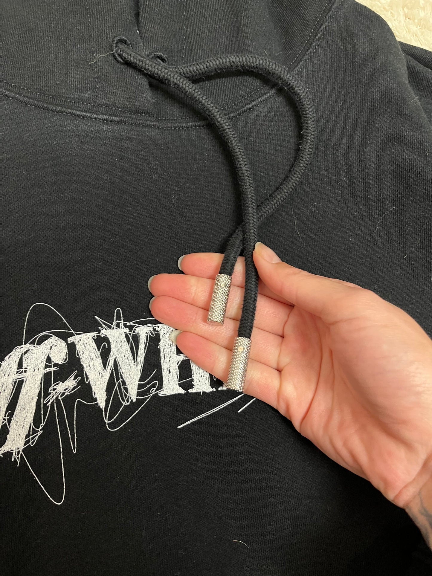 Sweat à capuche Off White black pen logo hoodie - Cropped
