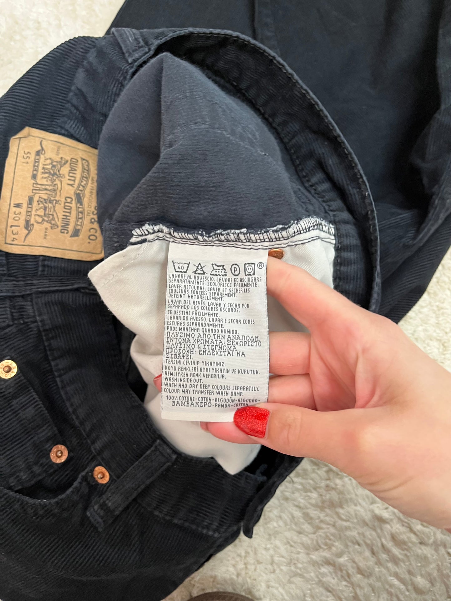 Jean Levis 551 vintage - En velours côtelé