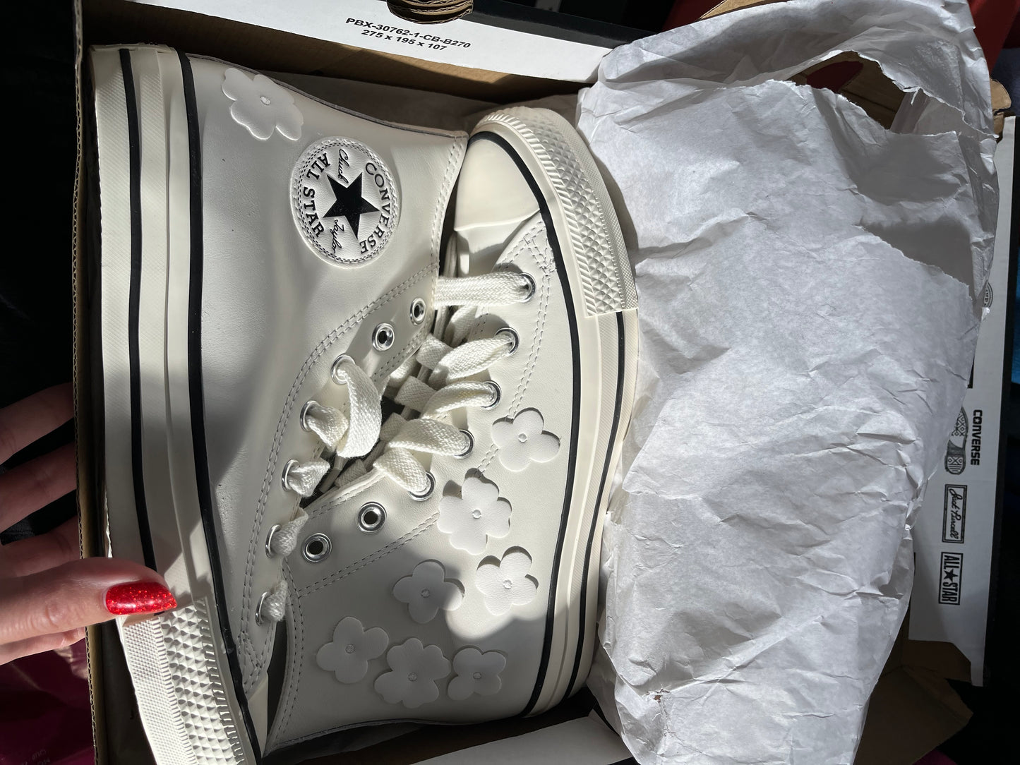 Converse Chuck Taylor All Star Hi fleuries en cuir