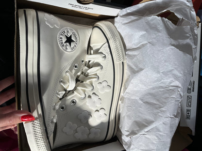 Converse Chuck Taylor All Star Hi fleuries en cuir