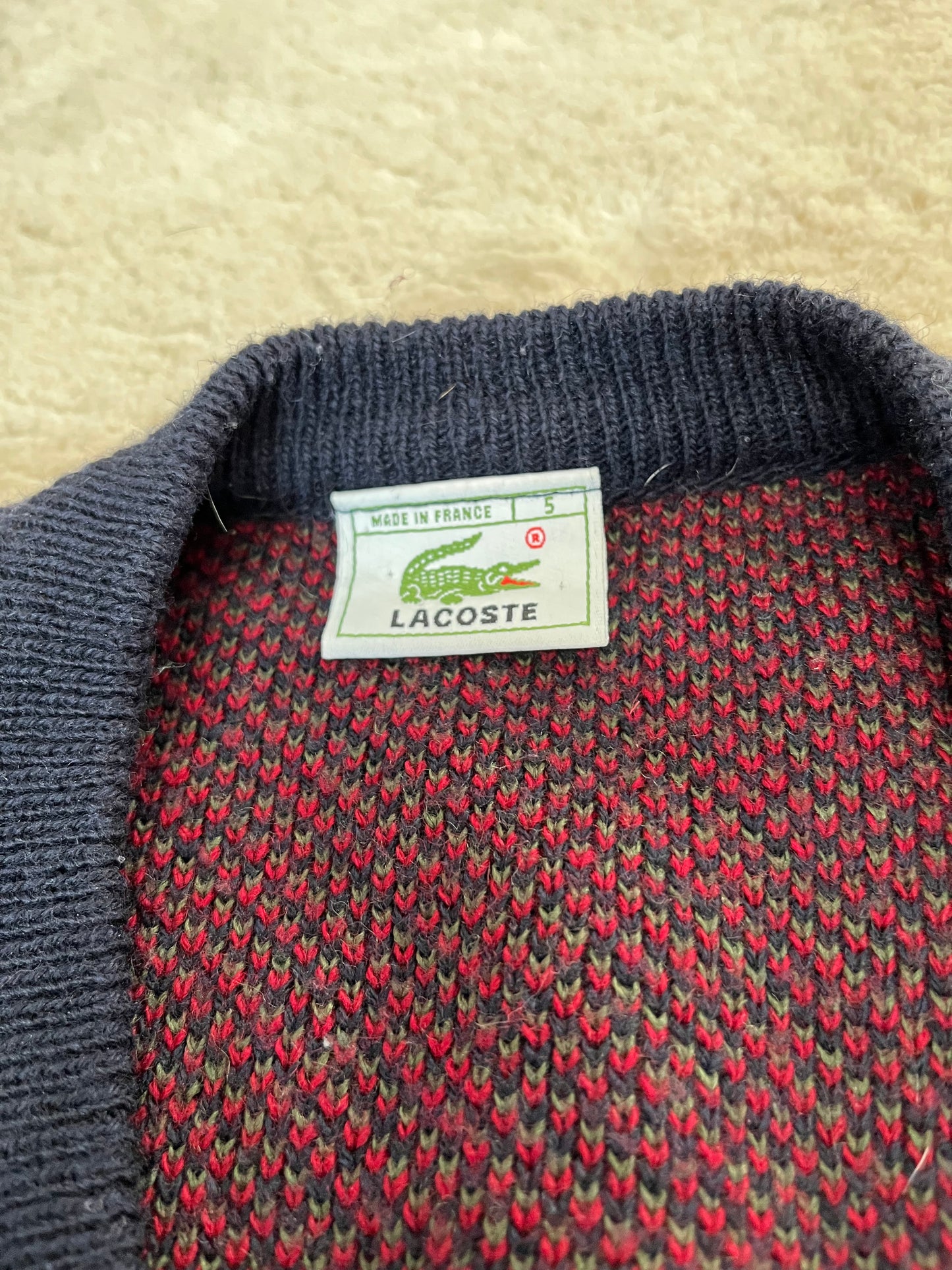 Cardigan Lacoste vintage - à motifs