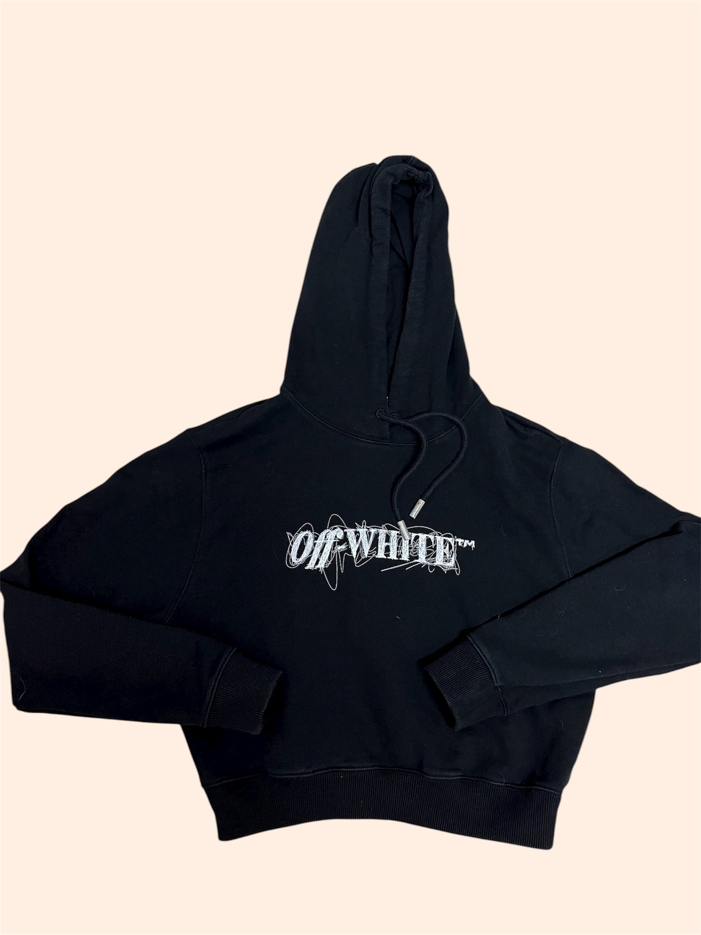 Sweat à capuche Off White black pen logo hoodie - Cropped