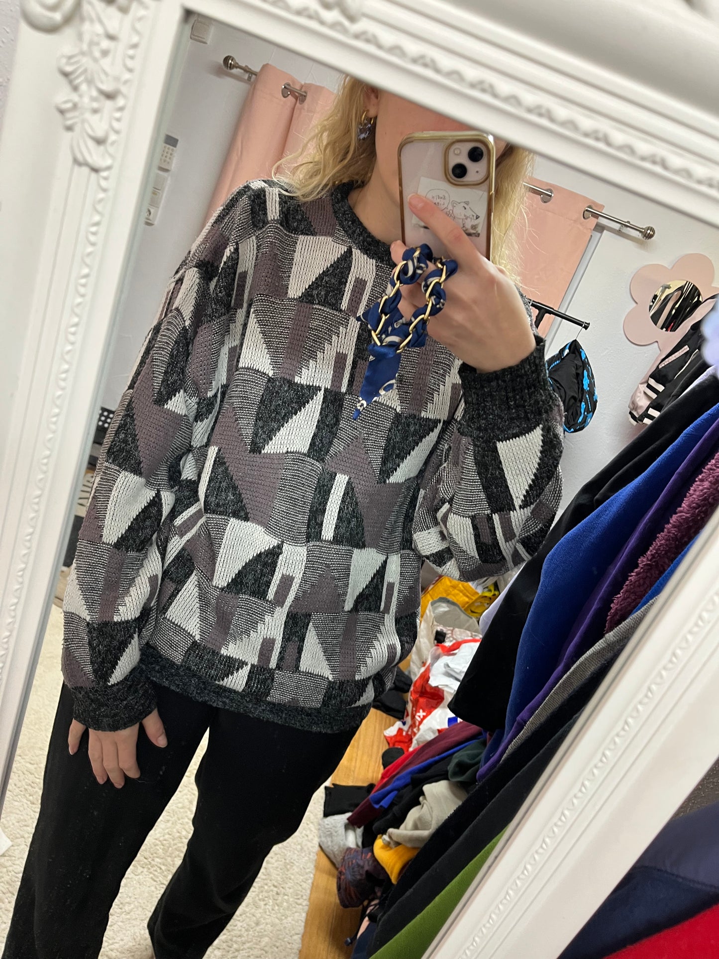 Pull vintage - Motifs géométriques