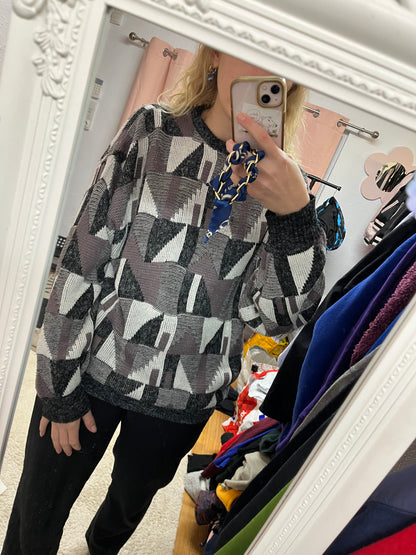 Pull vintage - Motifs géométriques